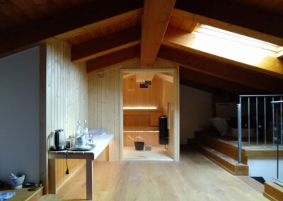 Tailor made sauna under roof