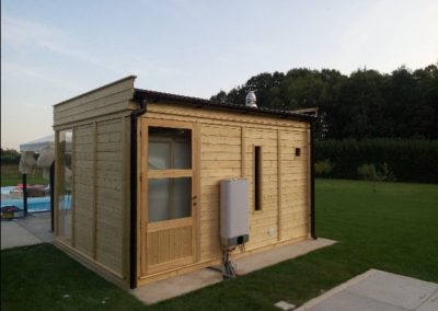 outdoor sauna and steam room