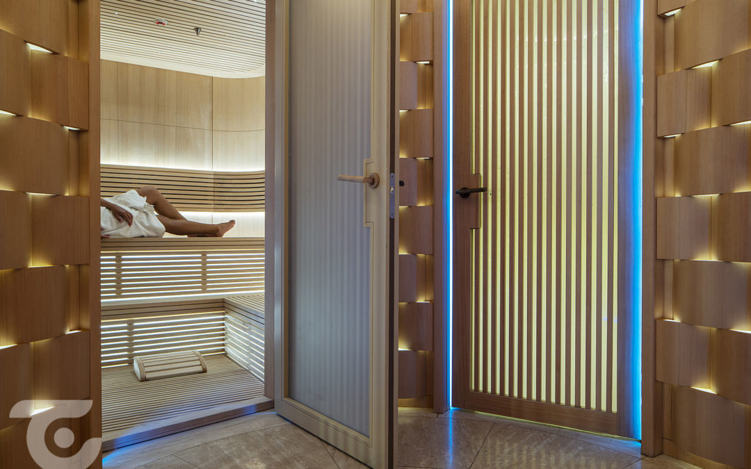 Luxury yacth sauna and steam room