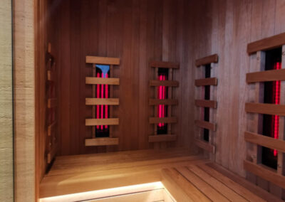 Combined cabin with infrared sauna and shower