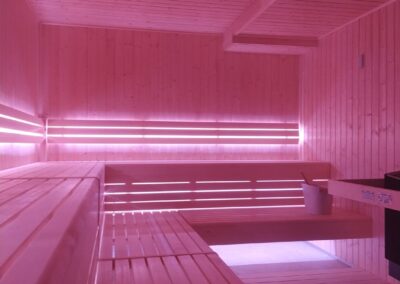 Sauna with Himalayan Pink Salt Walls
